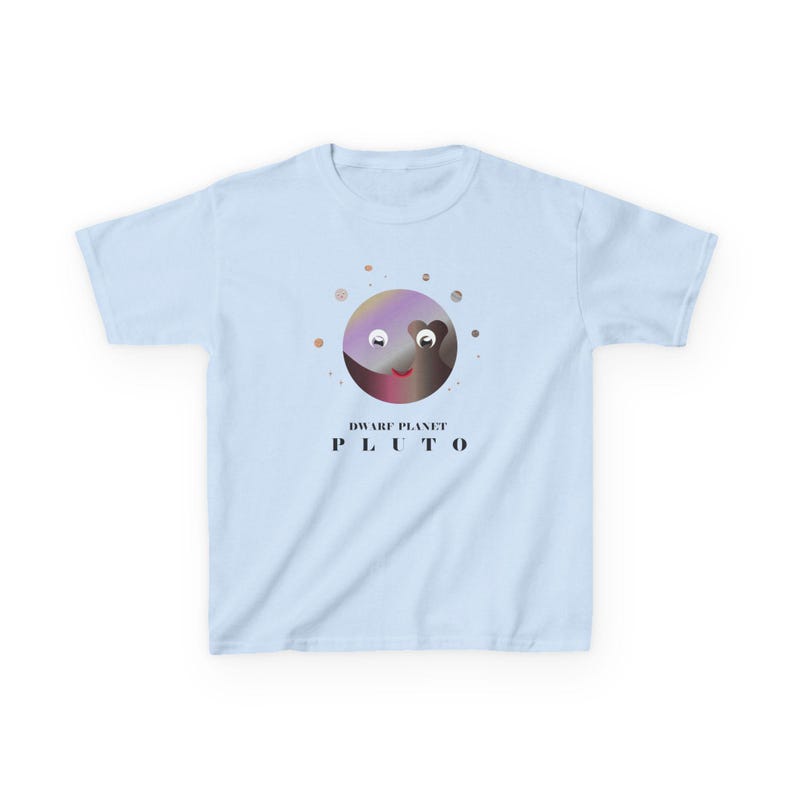 Youth Dwarf planet PLUTO Heavy Cotton™ Tee Tee. Gift for kid who loves planet, space, galaxy.