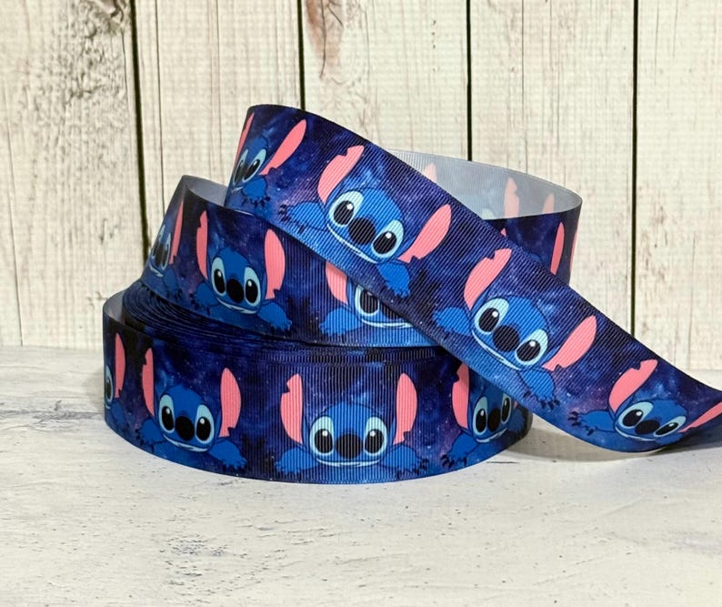 1 1/2” 7/8” Stitch /Angel Grosgrain Ribbon ,3 yards Lilo and Stitch