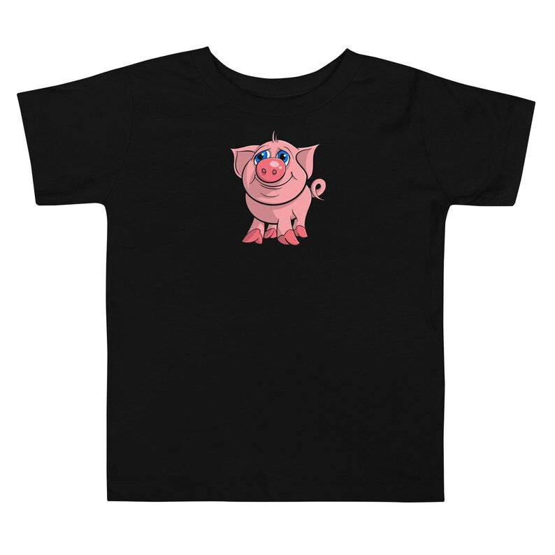 Cute Piglet Kids T-shirt | Toddler Tee with a Pink Piggy | Funny Farm Animals Birthday Gift for Boys and Girls