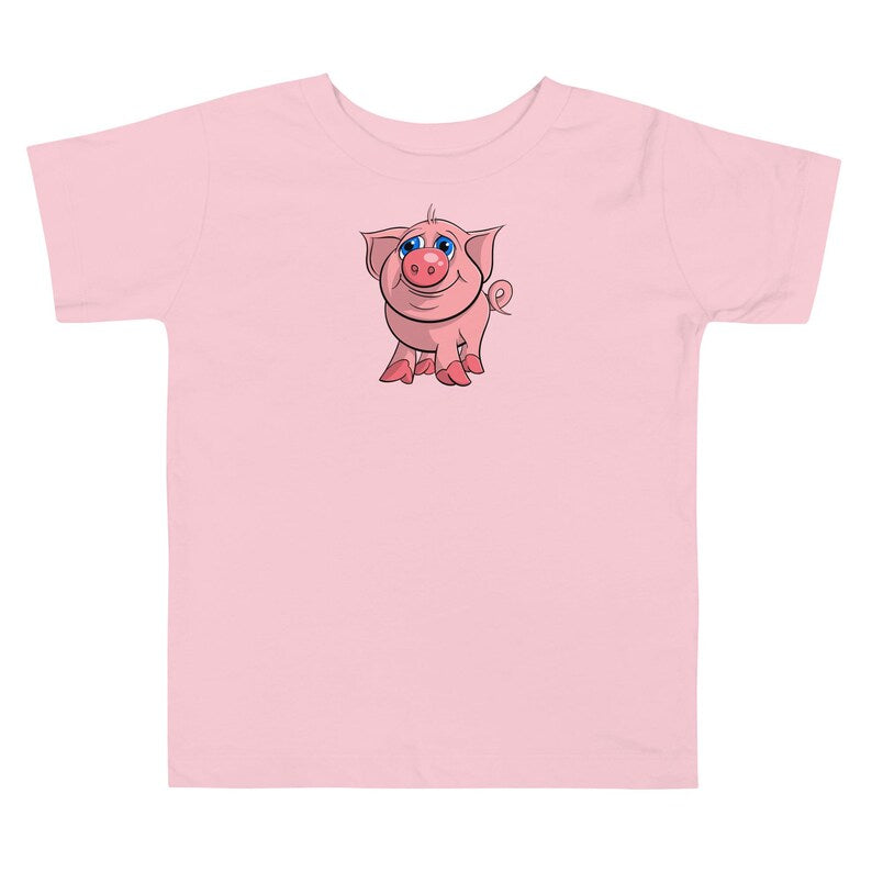 Cute Piglet Kids T-shirt | Toddler Tee with a Pink Piggy | Funny Farm Animals Birthday Gift for Boys and Girls