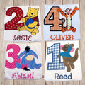 YOUR CHOICE of Winnie The Pooh Character Personalized Birthday Shirt