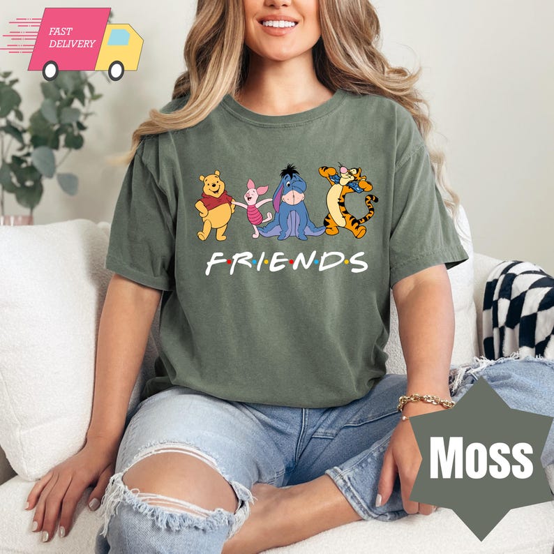 Comfort Colors Winnie The Pooh Friends Shirt, Disneyland Shirt, Pooh Bear, Disney Pooh Bear, Piglet Shirt,Disney Vacation, Disneyland,Tigger