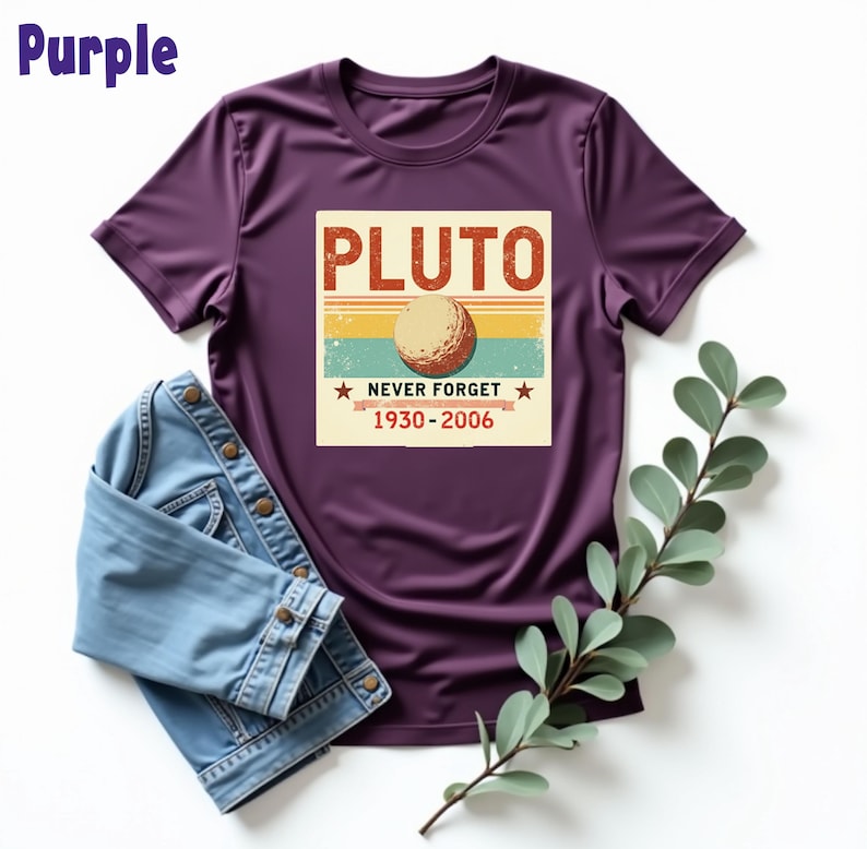 Never Forget Pluto Shirt, Retro Style Funny Space Science T-Shirt, Planet Pluto Tribute Tee, Retro Space Enthusiast Shirt, Funny Science