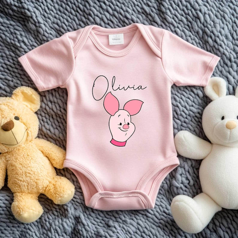 Personalized Winnie the Pooh Onesie®: Piglet & Tigger Baby Bodysuit
