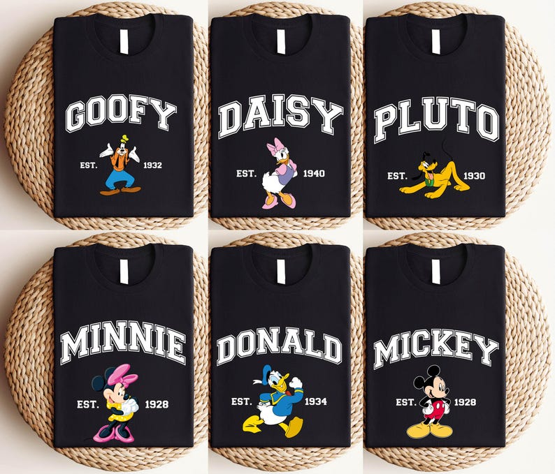 Disney Character Vintage Mickey And Friends Shirt, Mickey Minnie Goofy Pluto Daisy Donald Friends Matching Gift Shirt, Classic Disney Shirt