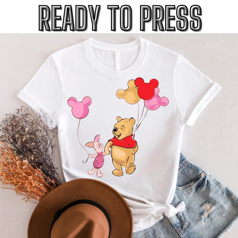 Pooh Bear and Piglet Dtf,Winnie The Pooh Dtf, Disney Dtf, Mickey Ears Dtf, Disney Balloon Dtf, Disney Trip Dtf,Ready to press,Dtf transfer