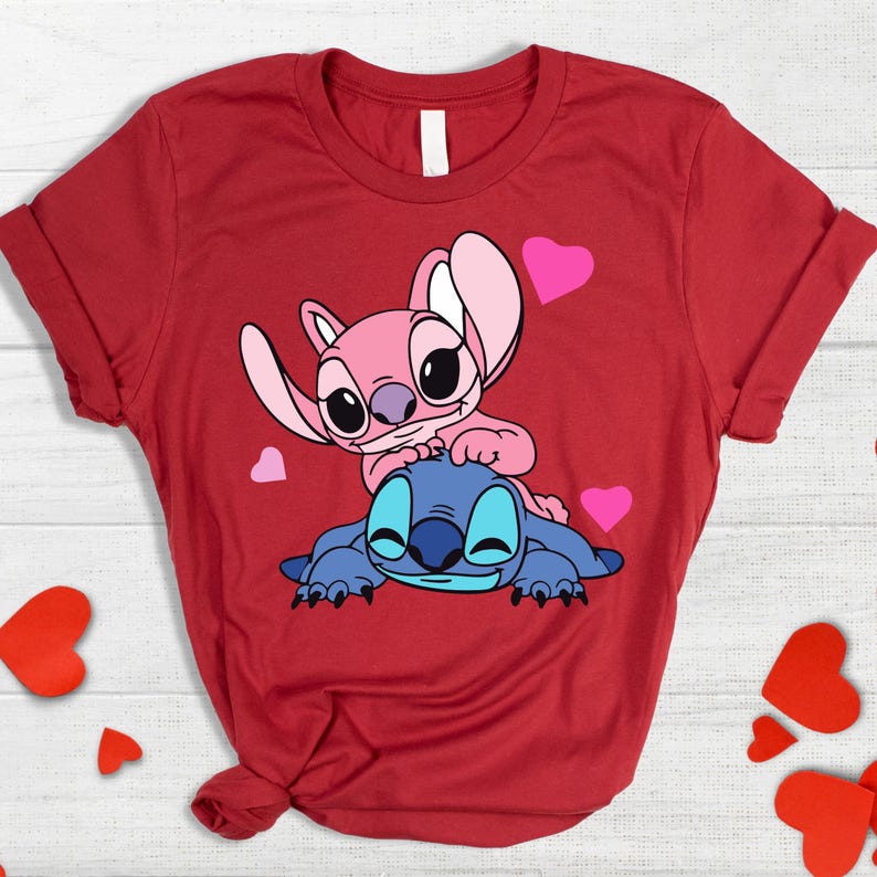 Stitch Couple Shirt | Disney Stitch & Angel Valentine's Day Sweatshirt | Romantic Gift for Him or Her | Adorable Love Outfit