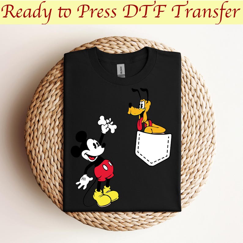 Mickey And Pluto Dtf, Cute Disney Dtf, Mickey Mouse Dtf, Pluto T-Shirt, Disney Vacation Dtf,Ready to press,Dtf transfer
