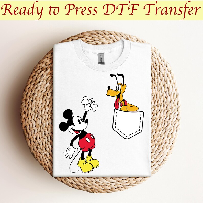 Mickey And Pluto Dtf, Cute Disney Dtf, Mickey Mouse Dtf, Pluto T-Shirt, Disney Vacation Dtf,Ready to press,Dtf transfer