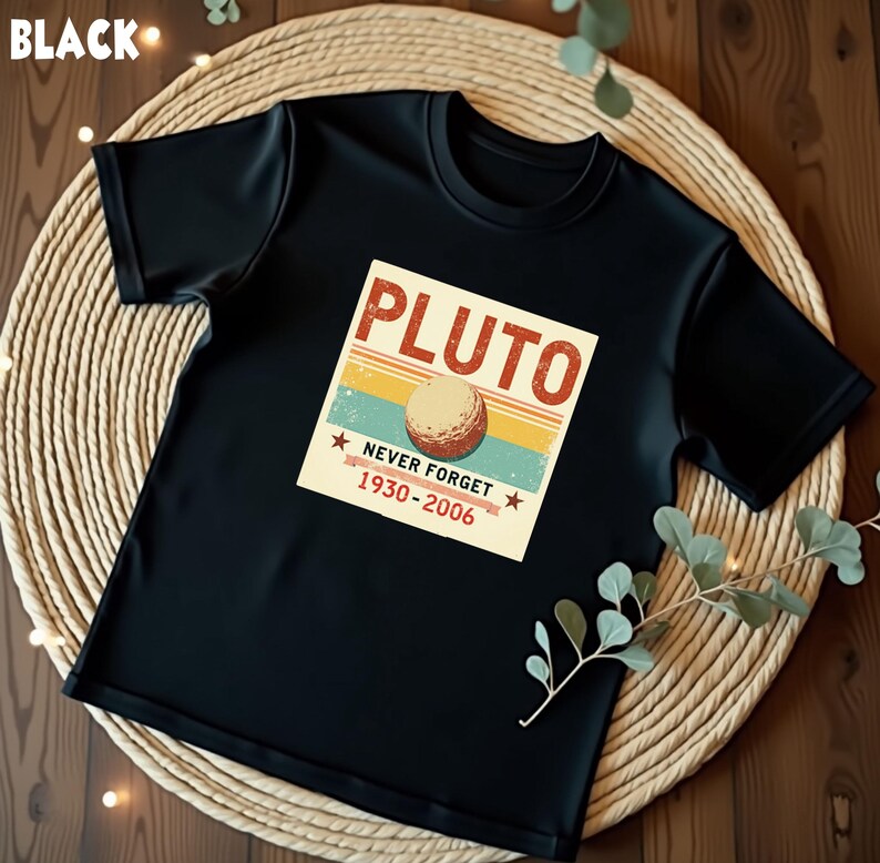 Never Forget Pluto Shirt, Retro Style Funny Space Science T-Shirt, Planet Pluto Tribute Tee, Retro Space Enthusiast Shirt, Funny Science