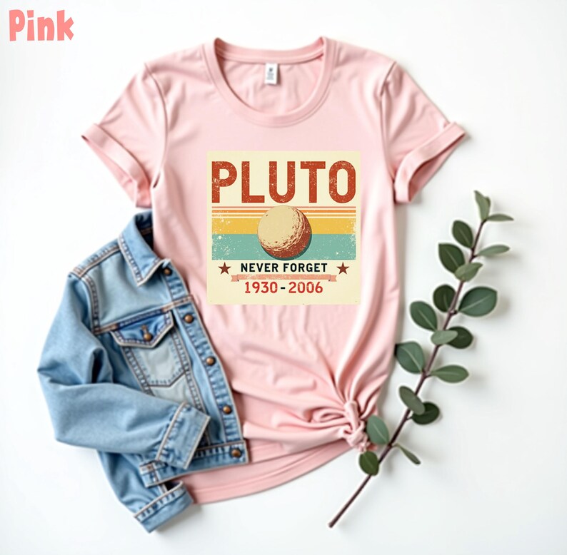 Never Forget Pluto Shirt, Retro Style Funny Space Science T-Shirt, Planet Pluto Tribute Tee, Retro Space Enthusiast Shirt, Funny Science