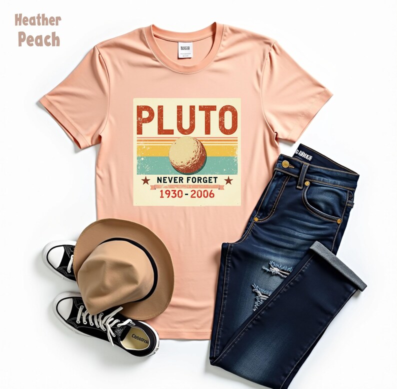 Never Forget Pluto Shirt, Retro Style Funny Space Science T-Shirt, Planet Pluto Tribute Tee, Retro Space Enthusiast Shirt, Funny Science