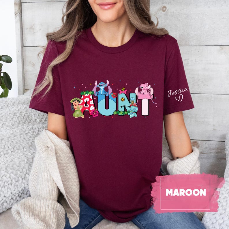 Custom Kids Name Aunt Shirt | Mother's Day Gift Shirt | Personalized Auntie Tee