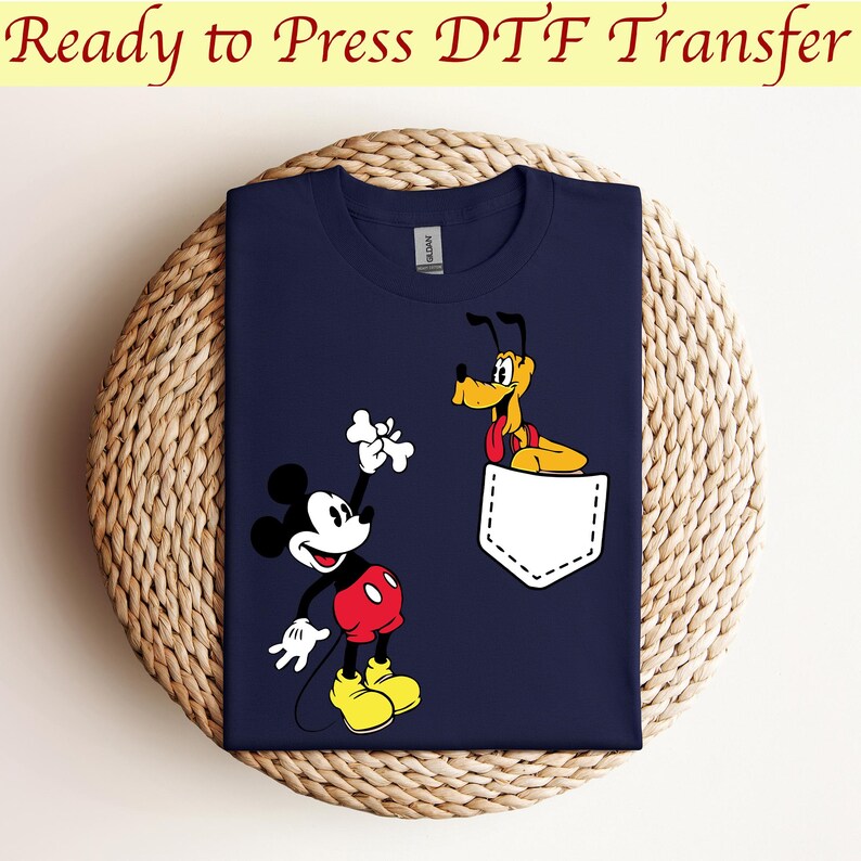 Mickey And Pluto Dtf, Cute Disney Dtf, Mickey Mouse Dtf, Pluto T-Shirt, Disney Vacation Dtf,Ready to press,Dtf transfer