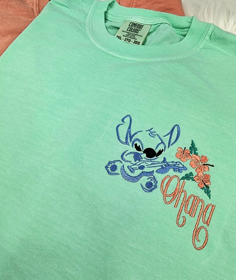 Embroidered Stitch O'hana Shirt| Stich Shirt| Disney Shirt| Disney Sweatshirt