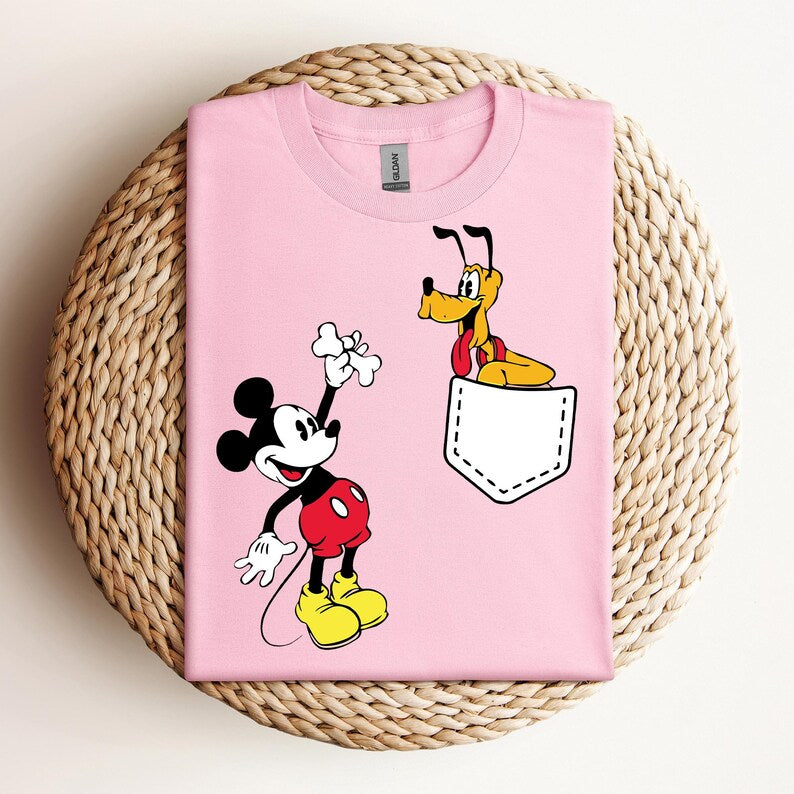 Comfort Colors® Mickey And Pluto T-Shirt, Cute Disney Shirt, Mickey Mouse T-Shirt, Pluto T-Shirt, Disney Vacation Shirt