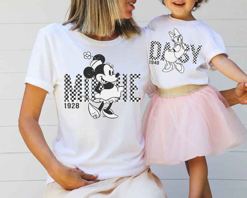 Retro Mickey Minnie Shirts, Retro Disney Trip Shirt, Retro Mickey and Friends Shirt, Checkered Mickey Shirt, Disney Family Vacation Shirt