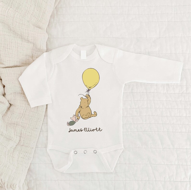 Classic Pooh, Baby Outfit, Bear Birthday, Romper, Winnie product image 5