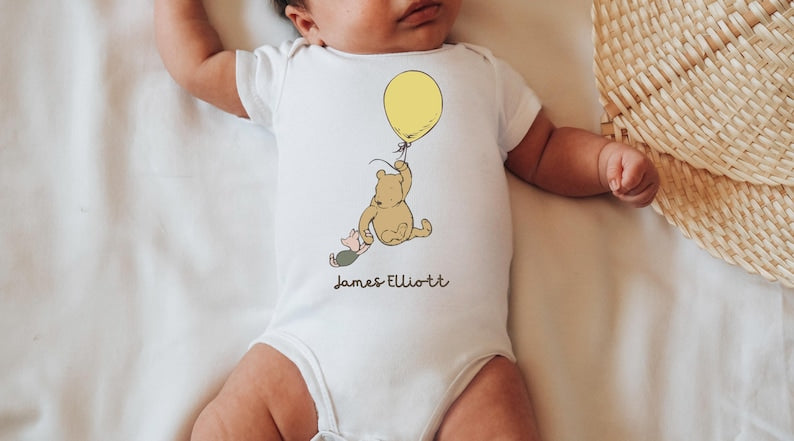 Classic Pooh, Baby Outfit, Bear Birthday, Romper, Winnie product image 1