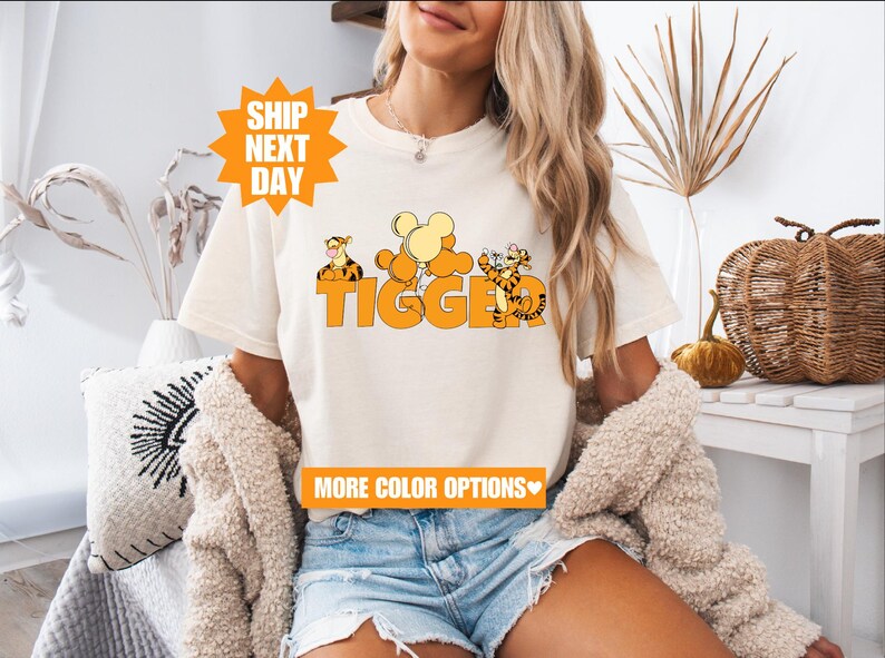 Comfort Colors® Tigger Shirt, Pooh and Friends Shirt, Tigger Winnie The Pooh Shirt, Tigger Shirt, Pooh Characters Shirt, Disney Tigger Shirt