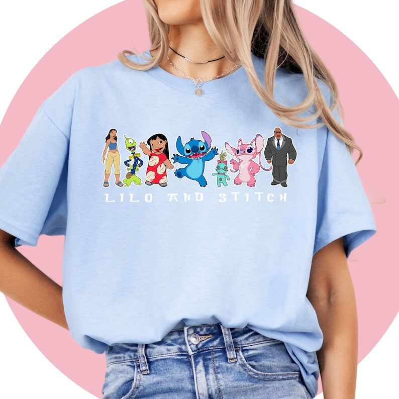 Lilo And Stitch Shirt | Angel Shirt | Stitch Birthday Tshirt | Lilo Child Tshirt | Disney Cartoon Shirt Unisex Adult Kids | Disney theme