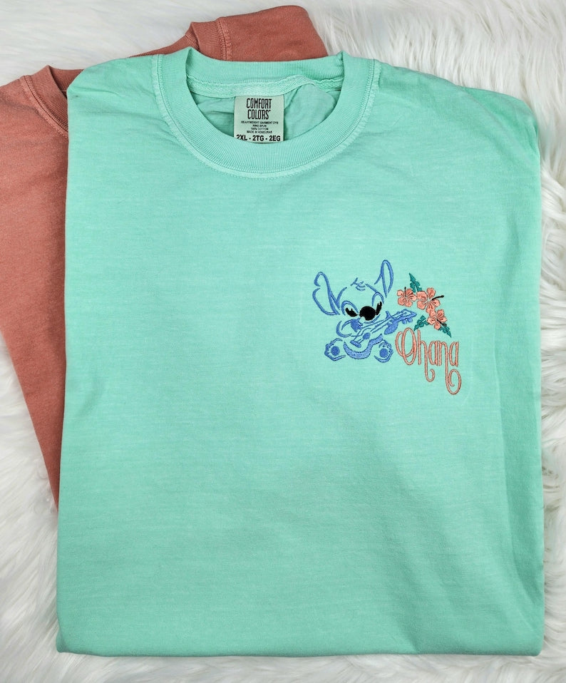 Embroidered Stitch O'hana Shirt| Stich Shirt| Disney Shirt| Disney Sweatshirt