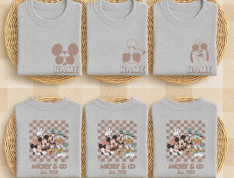 Retro Mickey Minnie Shirts, Retro Mickey and Friends Shirt, Retro Disney Trip Shirt, Checkered Mickey Shirt, Disney Family Vacation Shirt