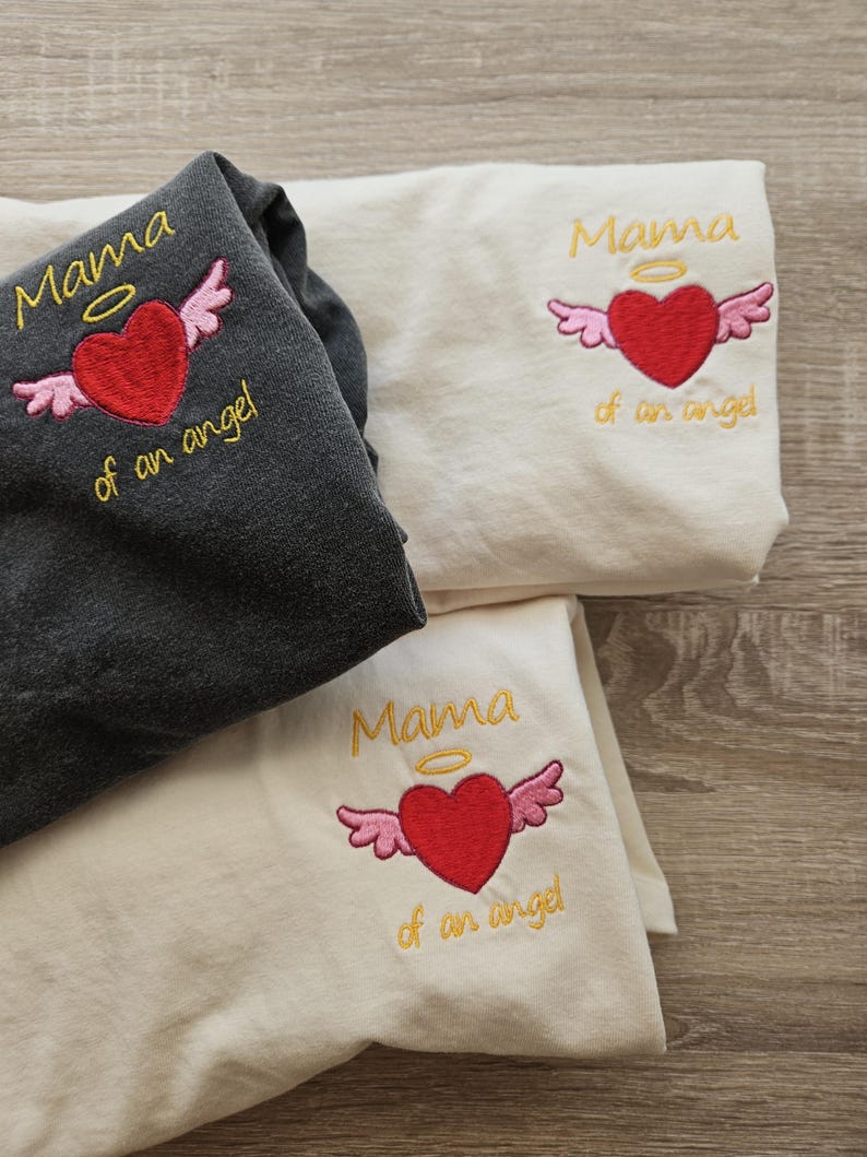 Embroidery Mama of an Angel Shirt, Comfort Color Shirt, Pregnancy Loss Shirt, Baby Loss Tee, Gift For Her, Grieve Mother, Child Loss, Grieve