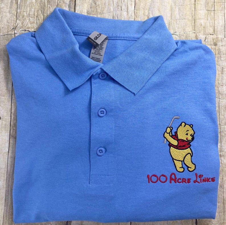 YOUR CHOICE Tigger OR Pooh Golfing Embroidered Polo