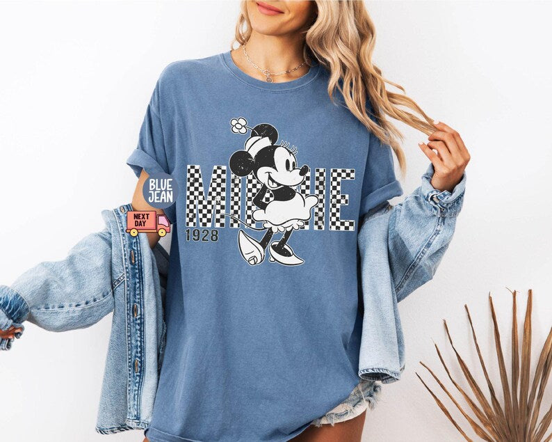 Retro Mickey Minnie Shirts, Retro Disney Trip Shirt, Retro Mickey and Friends Shirt, Checkered Mickey Shirt, Disney Family Vacation Shirt