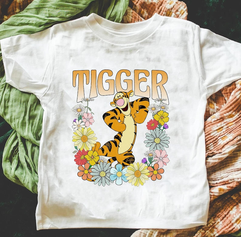 Winnie The Pooh Shirt,Retro Floral Winnie The Pooh Shirt, Disney Winnie The Pooh Tee, Pooh and Friends, Disney Family Vacation,Piglet,Eeyore