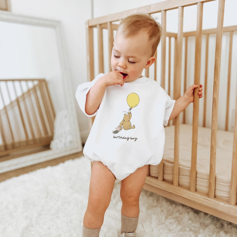 Classic Pooh, Baby Outfit, Bear Birthday, Romper, Winnie product image 7