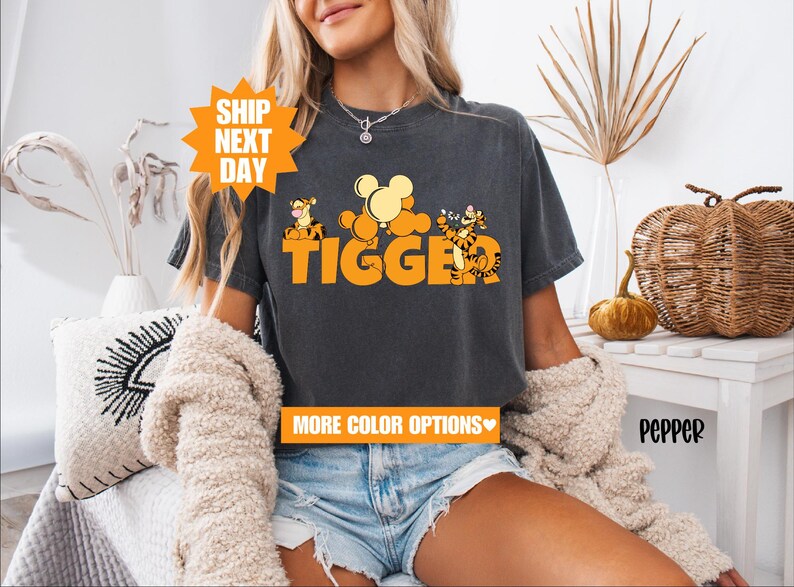 Comfort Colors® Tigger Shirt, Pooh and Friends Shirt, Tigger Winnie The Pooh Shirt, Tigger Shirt, Pooh Characters Shirt, Disney Tigger Shirt