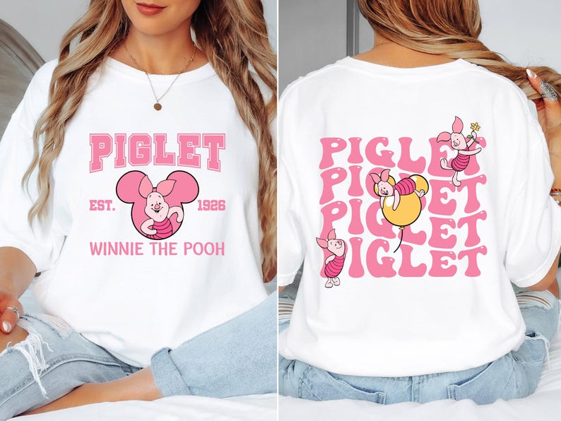 Piglet Est 1926 Winnie The Pooh Shirt, Pooh Characters Since Two Side Tee, Disneyland Matching T-shirt, Disney Tees, Winnie the Pooh Shirts