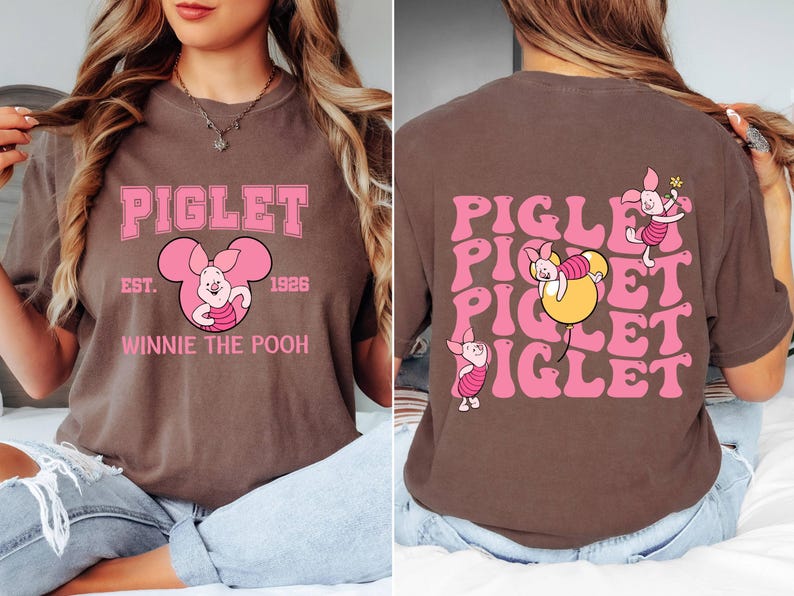 Piglet Est 1926 Winnie The Pooh Shirt, Pooh Characters Since Two Side Tee, Disneyland Matching T-shirt, Disney Tees, Winnie the Pooh Shirts