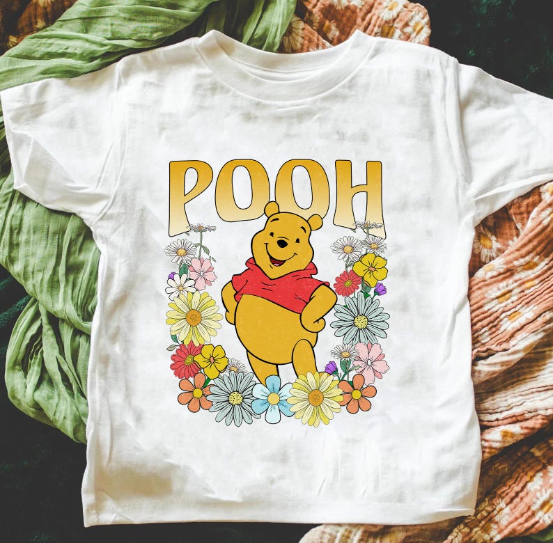 Winnie The Pooh Shirt,Retro Floral Winnie The Pooh Shirt, Disney Winnie The Pooh Tee, Pooh and Friends, Disney Family Vacation,Piglet,Eeyore