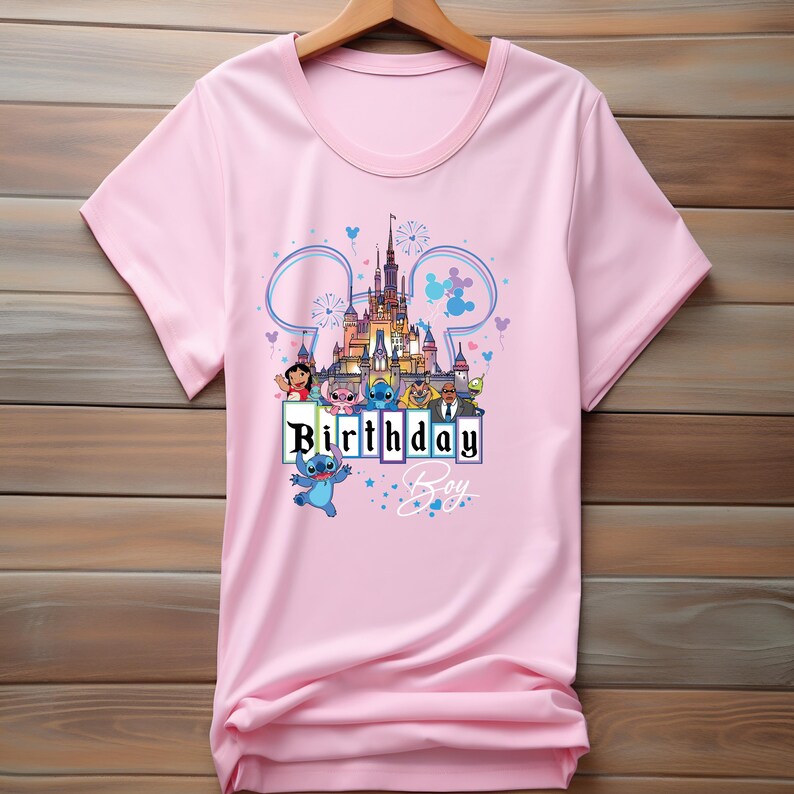 Custom Name Stitch and Angel Birthday DTF Transfers, Personalized Birthday Ready To Press