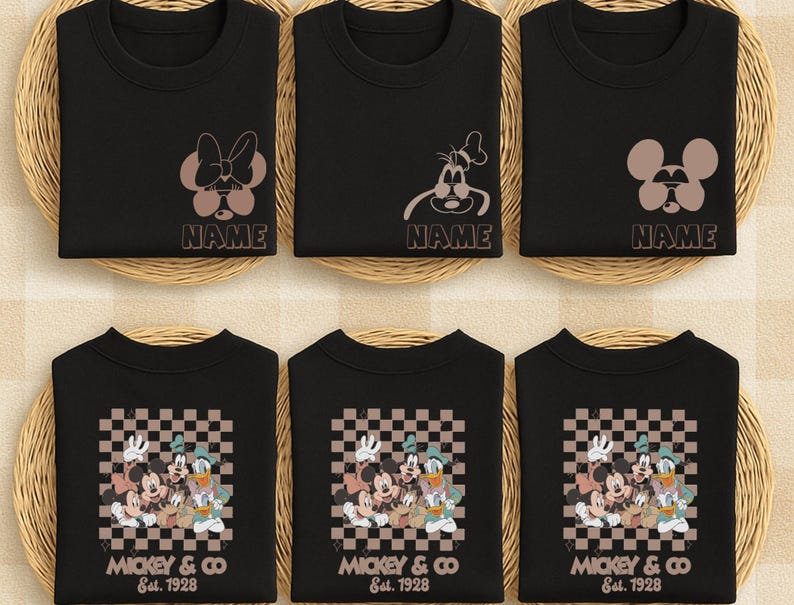 Retro Mickey Minnie Shirts, Retro Mickey and Friends Shirt, Retro Disney Trip Shirt, Checkered Mickey Shirt, Disney Family Vacation Shirt