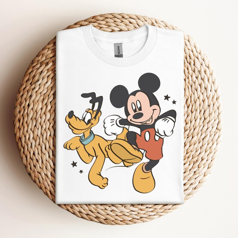 Disney Mickey And Friends Retro T-shirt, Mickey Mouse, Pluto Dog Shirts, Birthday Gift Tee, Disneyworld Shirt, Disneyland Family Trip Shirt