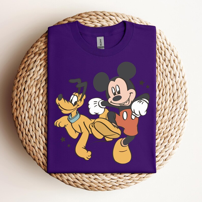 Disney Mickey And Friends Retro T-shirt, Mickey Mouse, Pluto Dog Shirts, Birthday Gift Tee, Disneyworld Shirt, Disneyland Family Trip Shirt