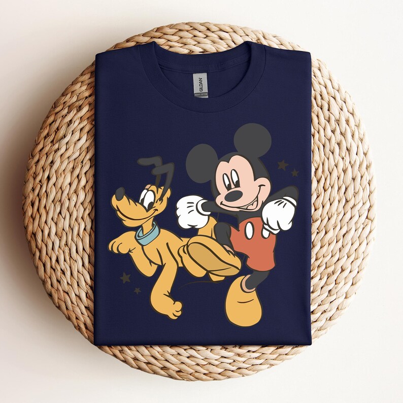 Disney Mickey And Friends Retro T-shirt, Mickey Mouse, Pluto Dog Shirts, Birthday Gift Tee, Disneyworld Shirt, Disneyland Family Trip Shirt