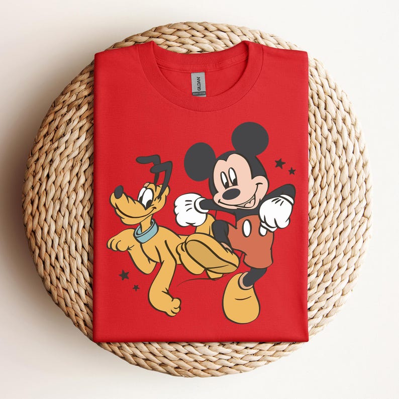 Disney Mickey And Friends Retro T-shirt, Mickey Mouse, Pluto Dog Shirts, Birthday Gift Tee, Disneyworld Shirt, Disneyland Family Trip Shirt