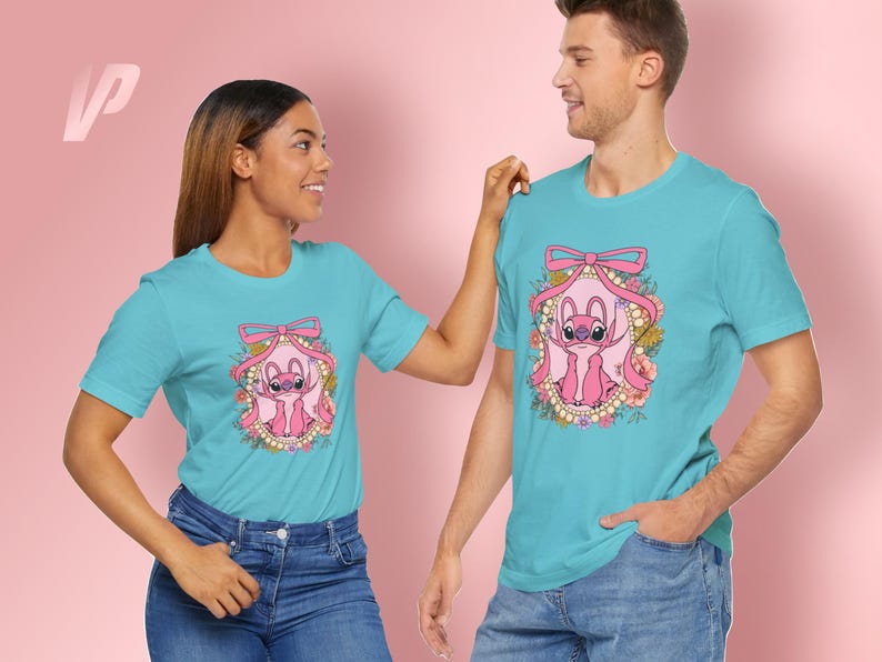 Angel DTF Transfer: Lilo and Stitch, Ready to Press