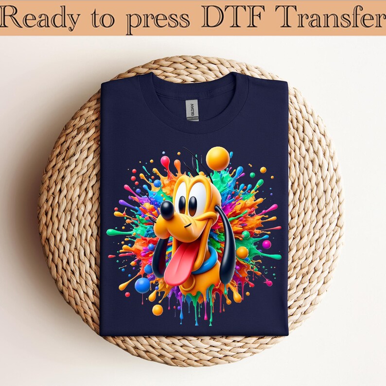 Disney Mickey and Friends Pluto Big Face Dtf, Pluto Dog Dtf, Disneyland Family Matching Dtf, Disney Vacation Dtf, WDW Trip Dtf,Dtf transfer