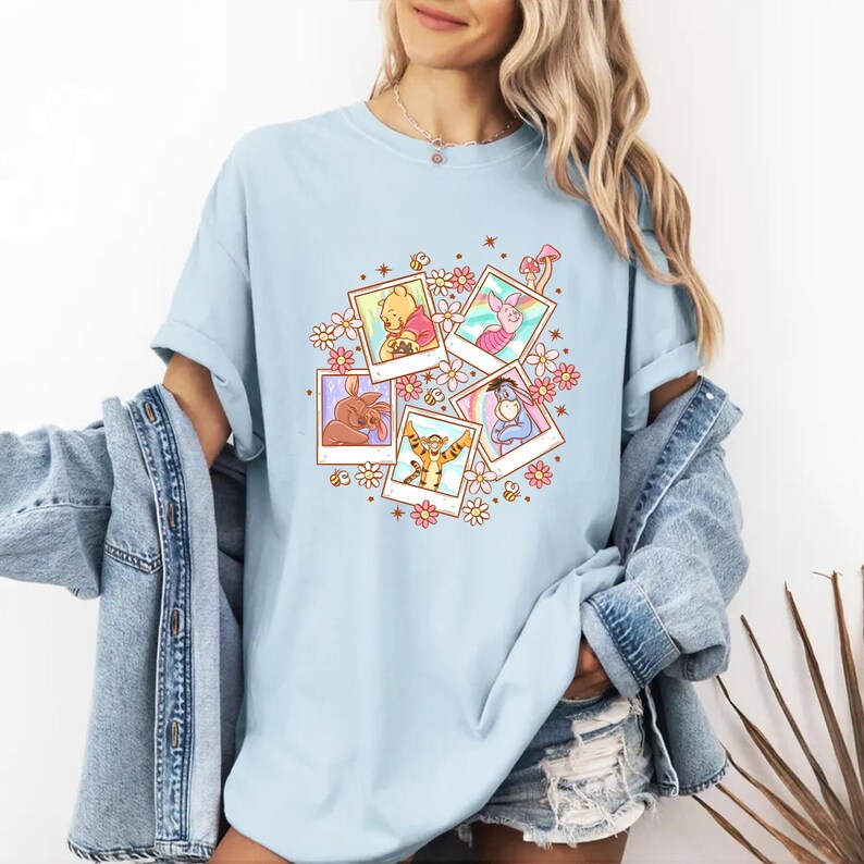 Comfort Colors Winnie the Pooh Shirt, Retro Disney Pooh Bear & Friends