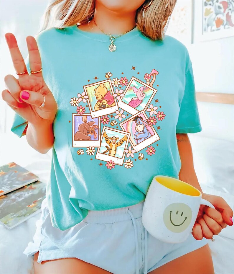 Comfort Colors Winnie the Pooh Shirt, Retro Disney Pooh Bear & Friends