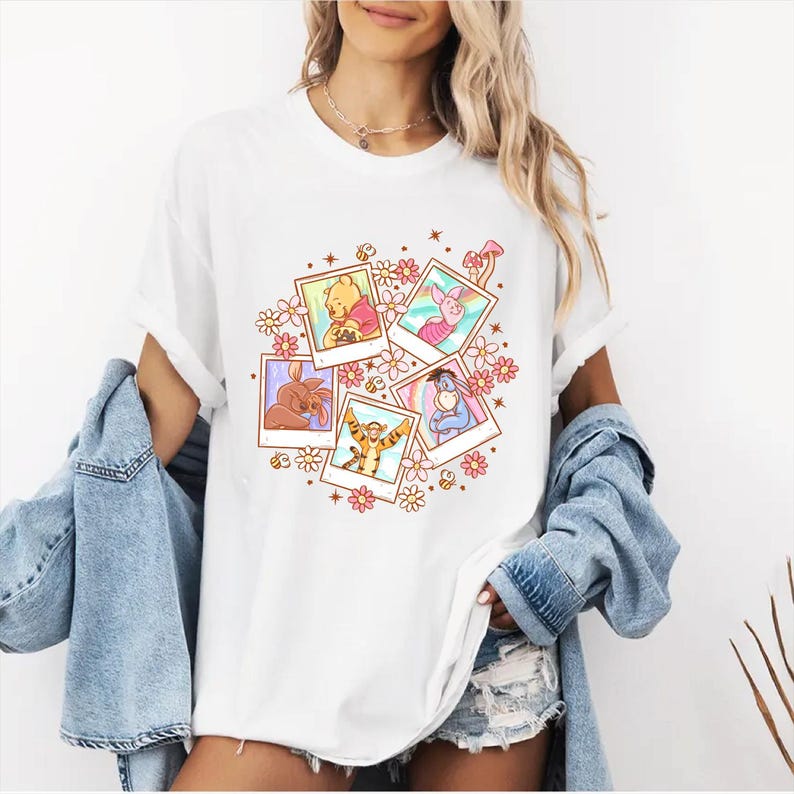 Comfort Colors Winnie the Pooh Shirt, Retro Disney Pooh Bear & Friends