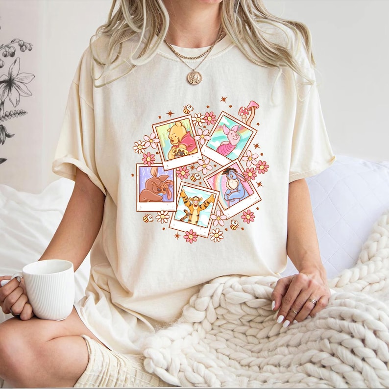 Comfort Colors Winnie the Pooh Shirt, Retro Disney Pooh Bear & Friends