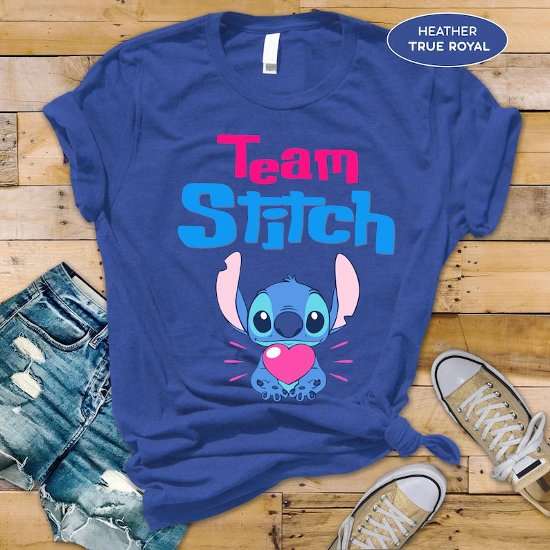 Custom Stitch Gender Reveal Shirt– Disney Baby Shower Tee– Pink or Blue Family Loves You– Cute Pregnancy Announcement Shirt–Team Boy or Girl