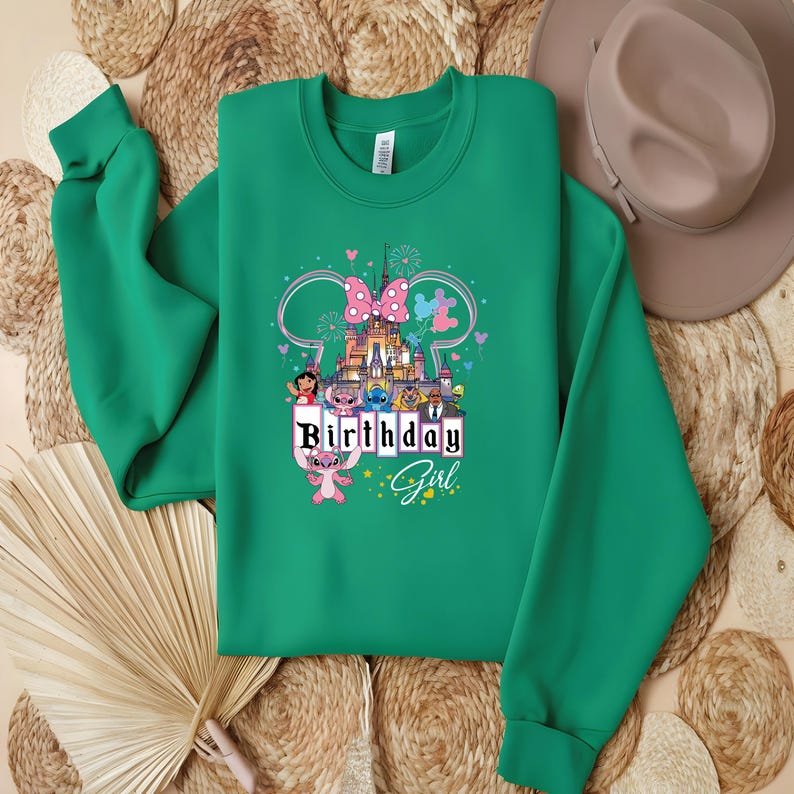 Custom Name Stitch and Angel Birthday DTF Transfers, Personalized Birthday Ready To Press